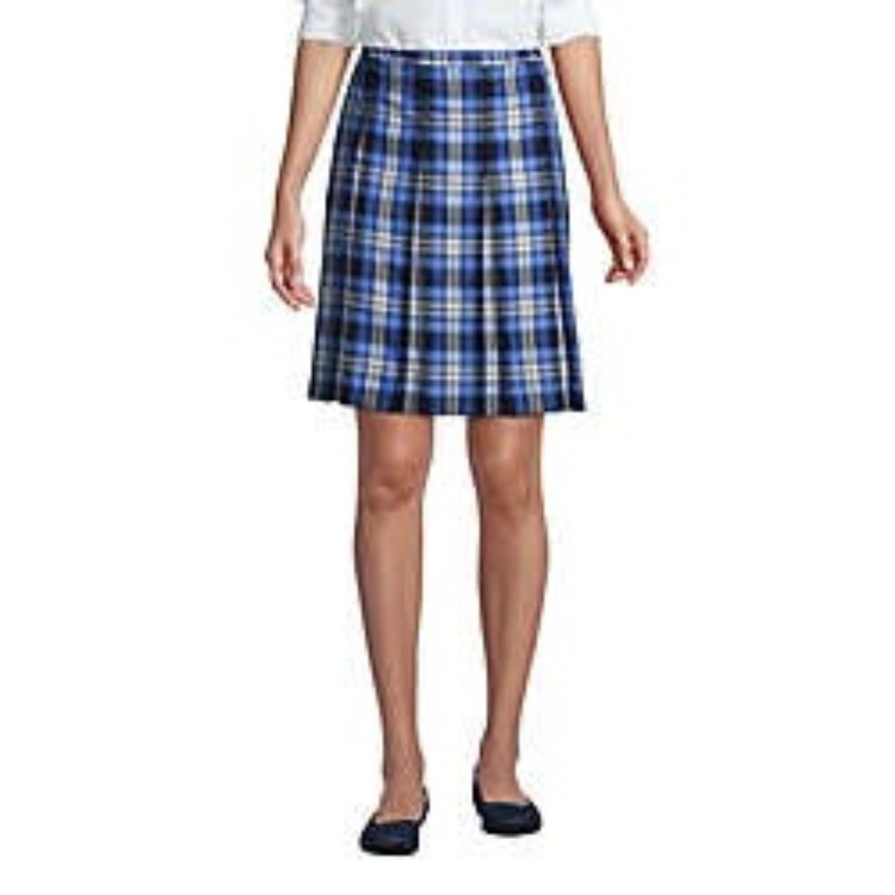 Lands' End Women's School Uniform Plaid Box Pleat Skirt, TOK,  UN2, NWT